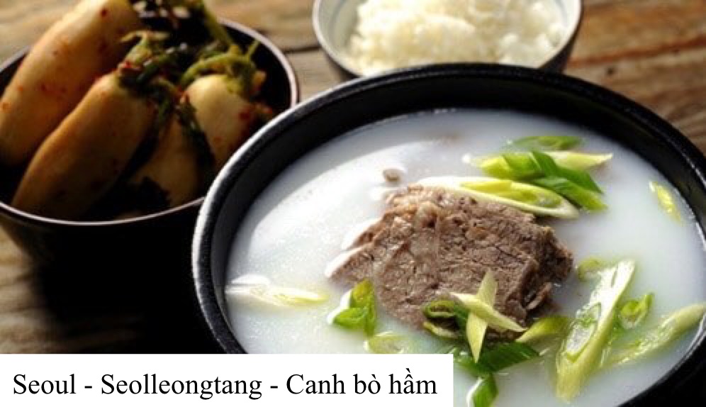 Món Seolleongtang được làm từ thịt và xương bò