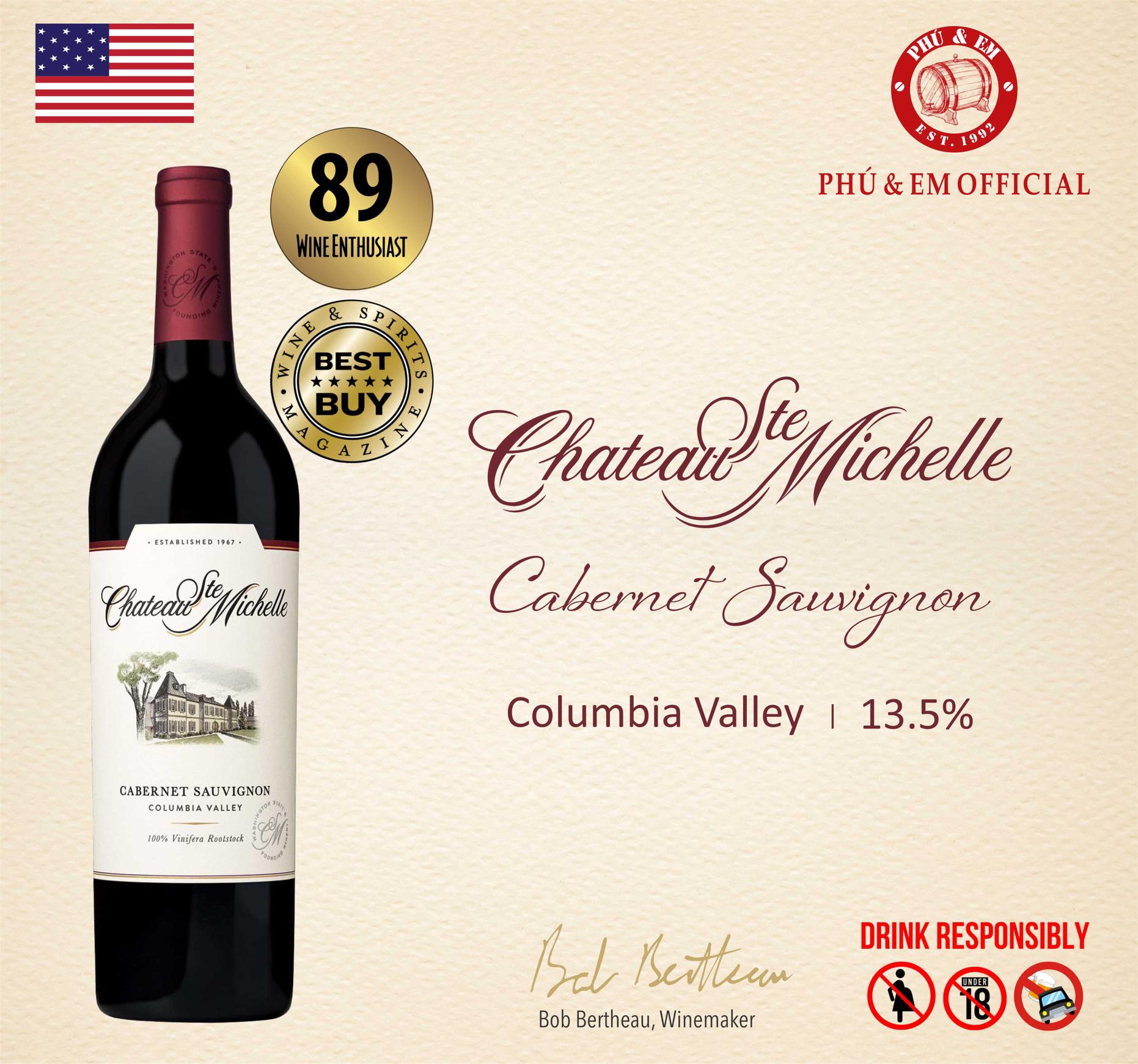 Rượu Vang Đỏ Mỹ Chateau Ste. Michelle Cabernet Sauvignon