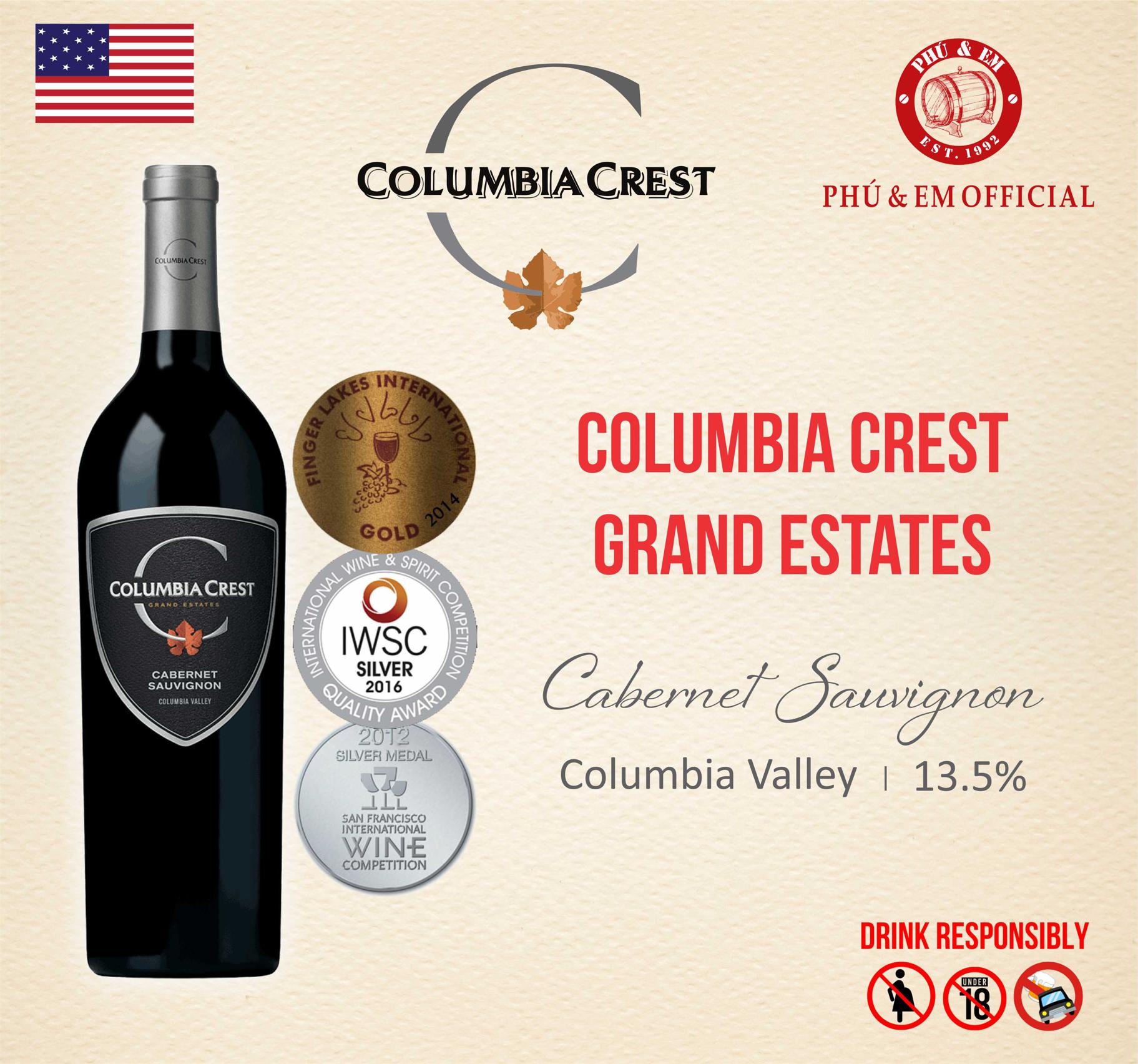  Rượu Vang Đỏ Mỹ Columbia Crest Grand Estates Cabernet Sauvignon 