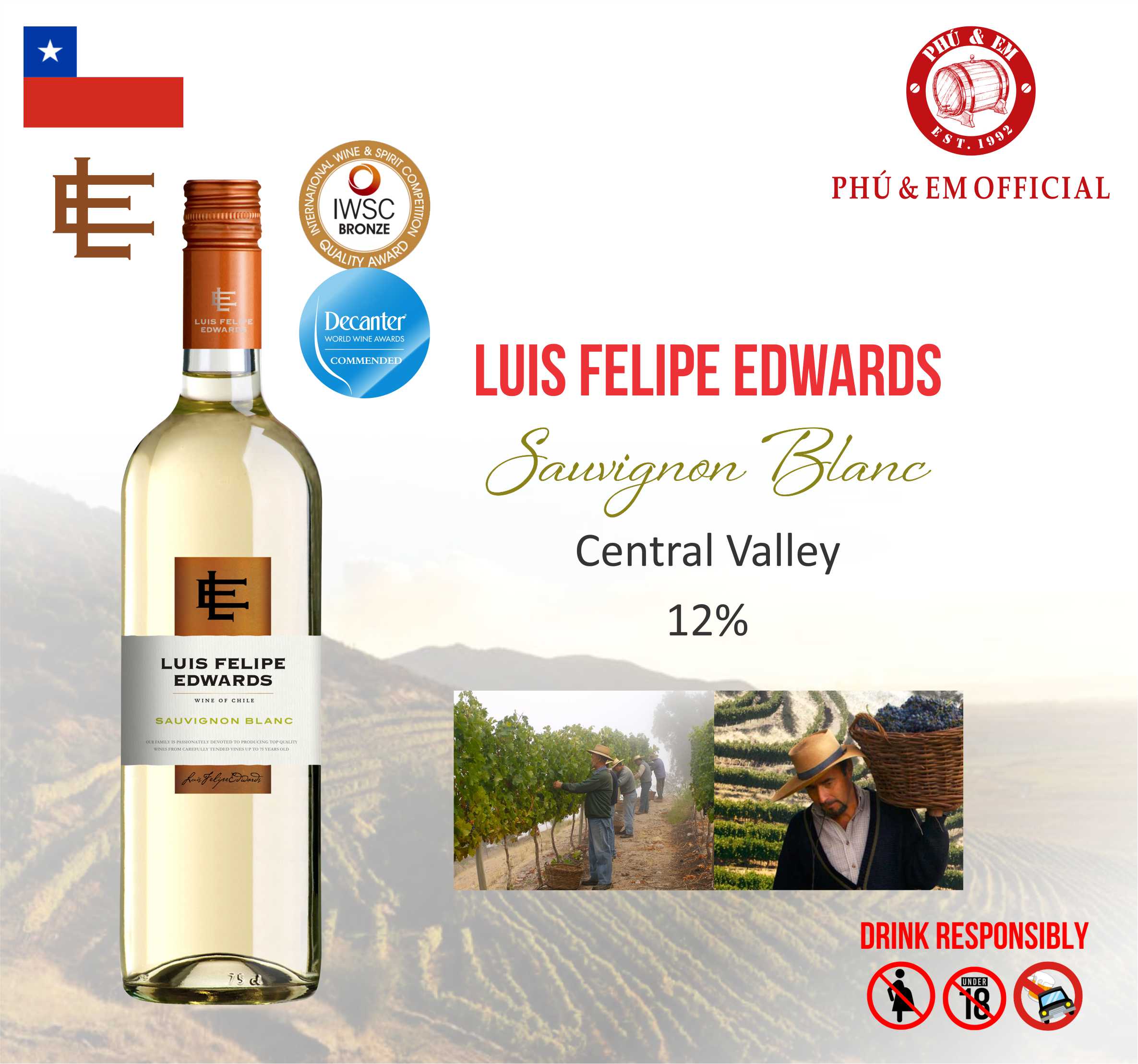 Rượu Vang Trắng Chile Luis Felipe Edwards Sauvignon Blanc – PHU EM FOOD ...
