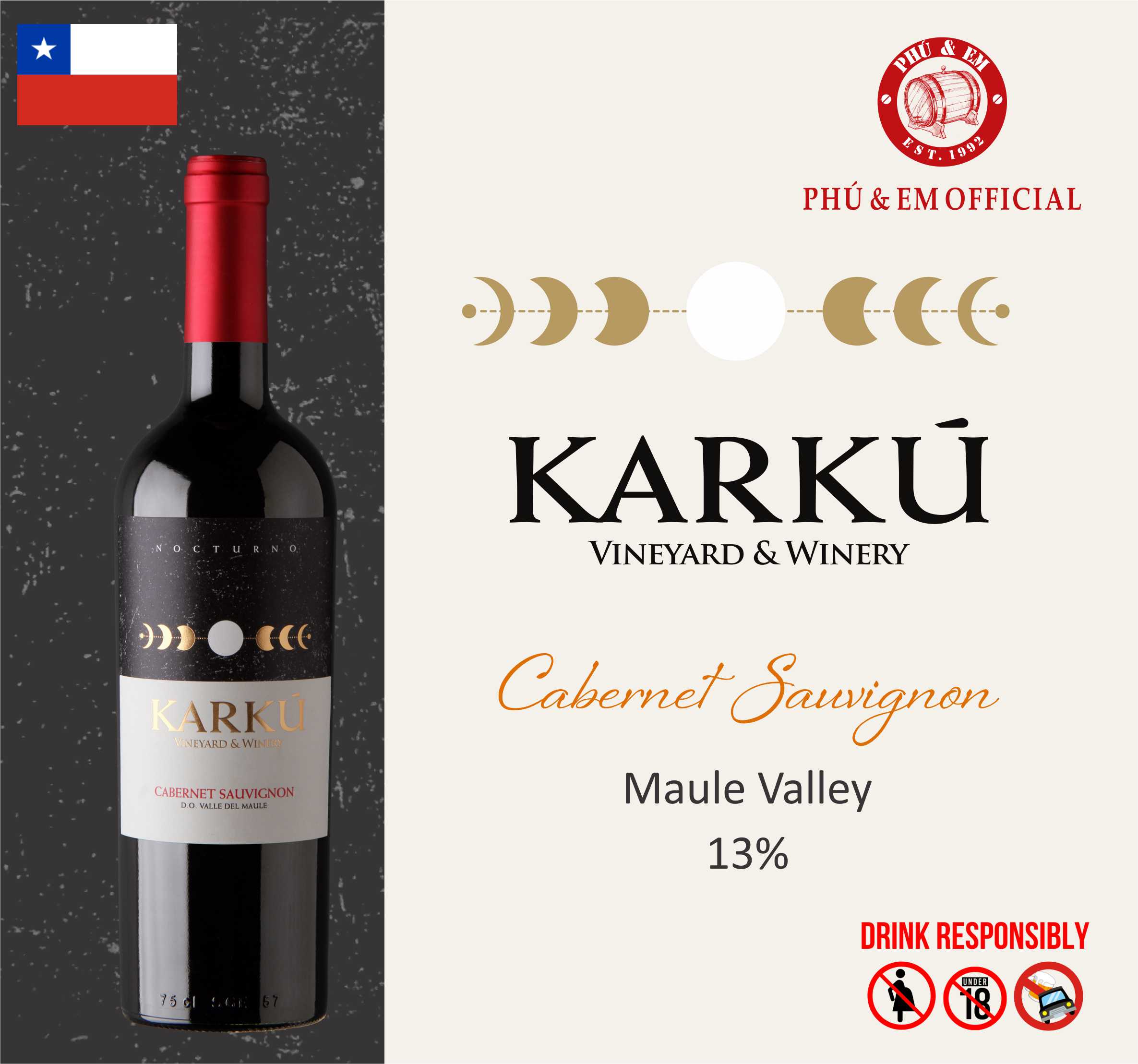 Rượu Vang Đỏ Chile Karku Cabernet Sauvignon