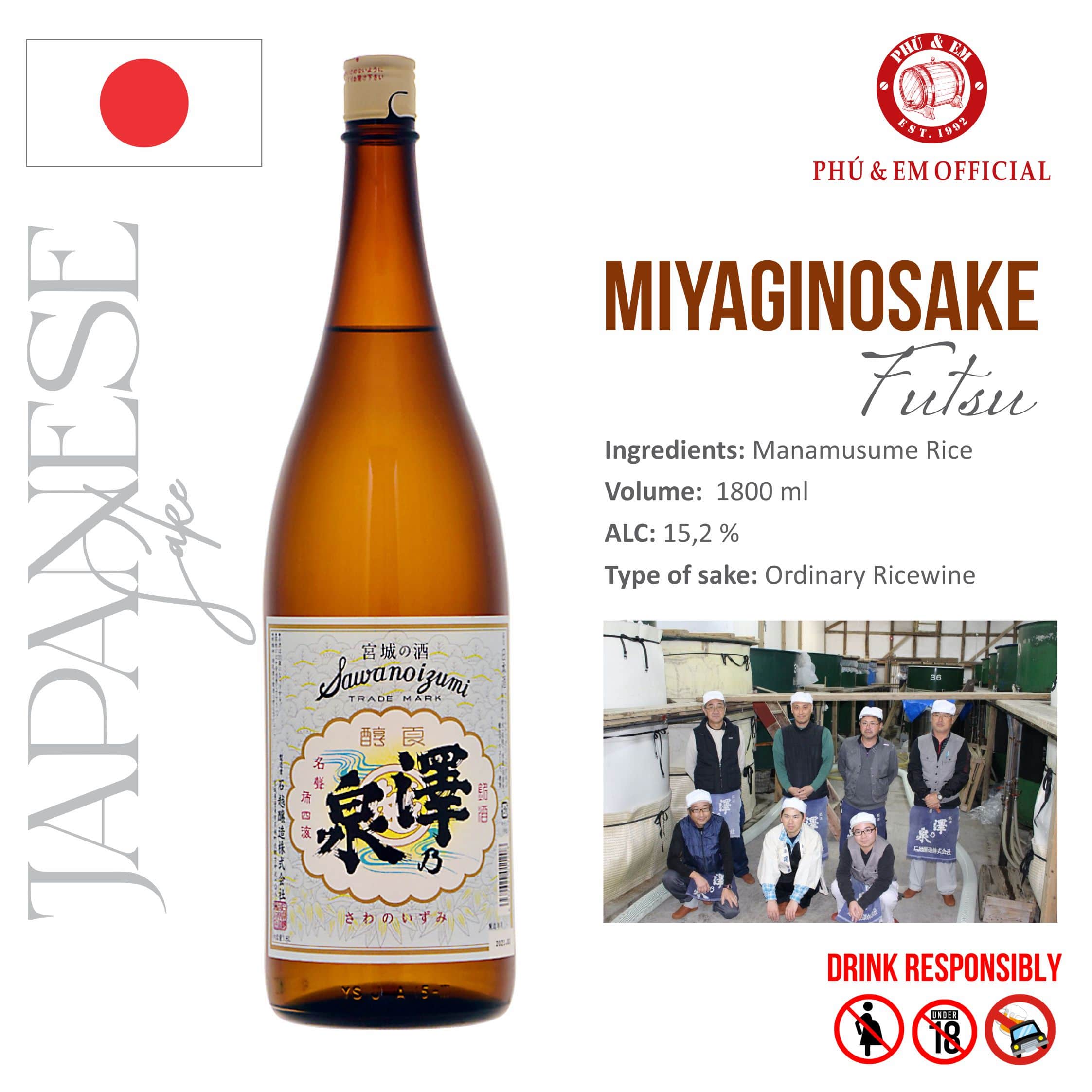 Rượu Sake Nhật Sawanoizumi Miyaginosake