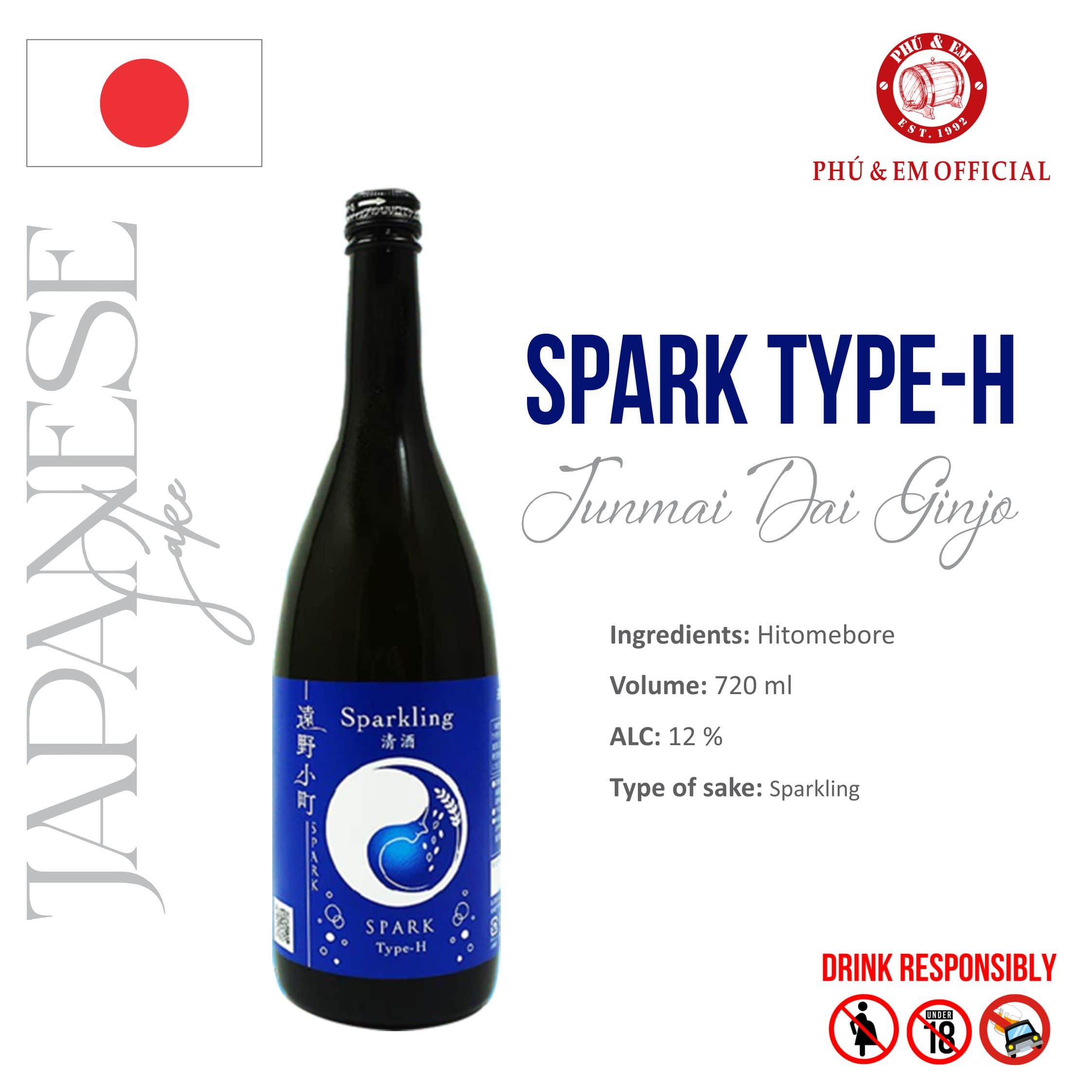Rượu Sake Nhật Tonokomachi Spark Type-H