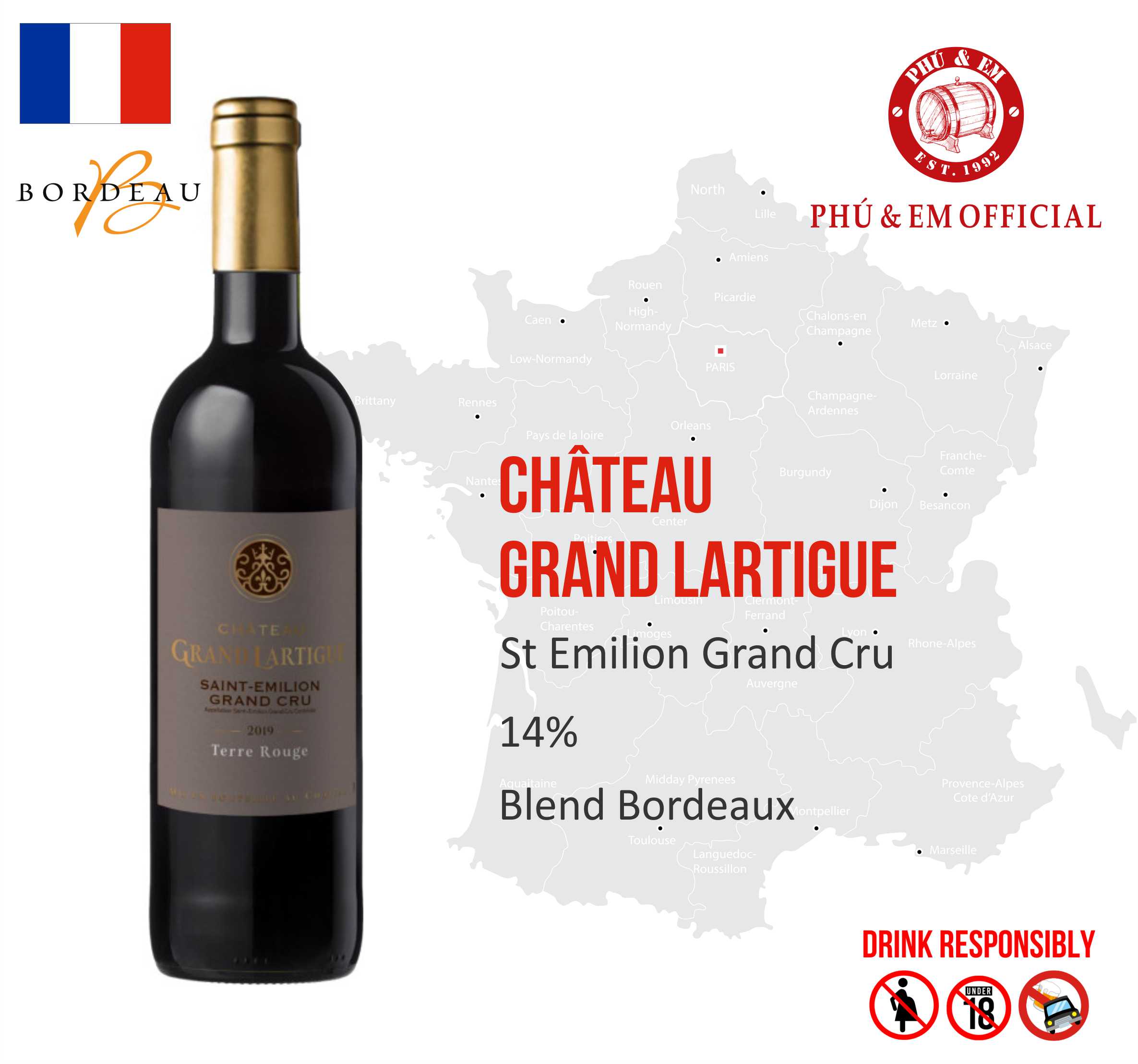 Rượu Vang Đỏ Pháp Chateau Grand Lartigue