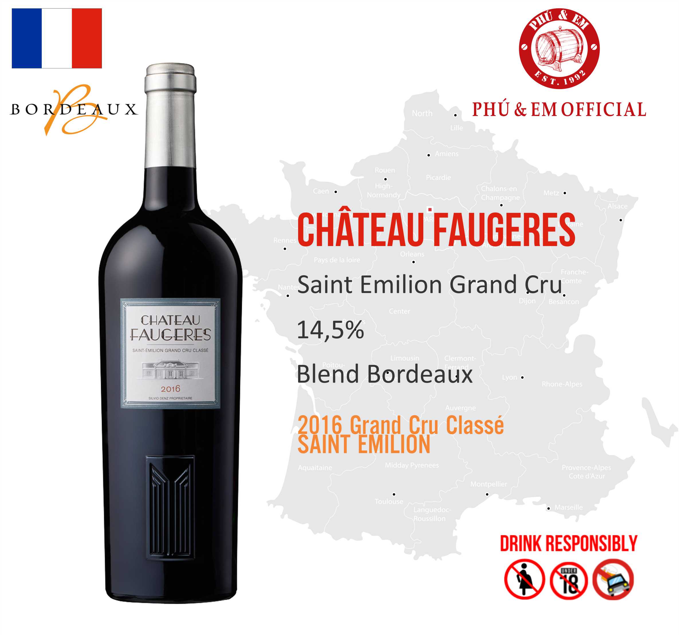  Rượu Vang Đỏ Pháp Chateau Faugeres 