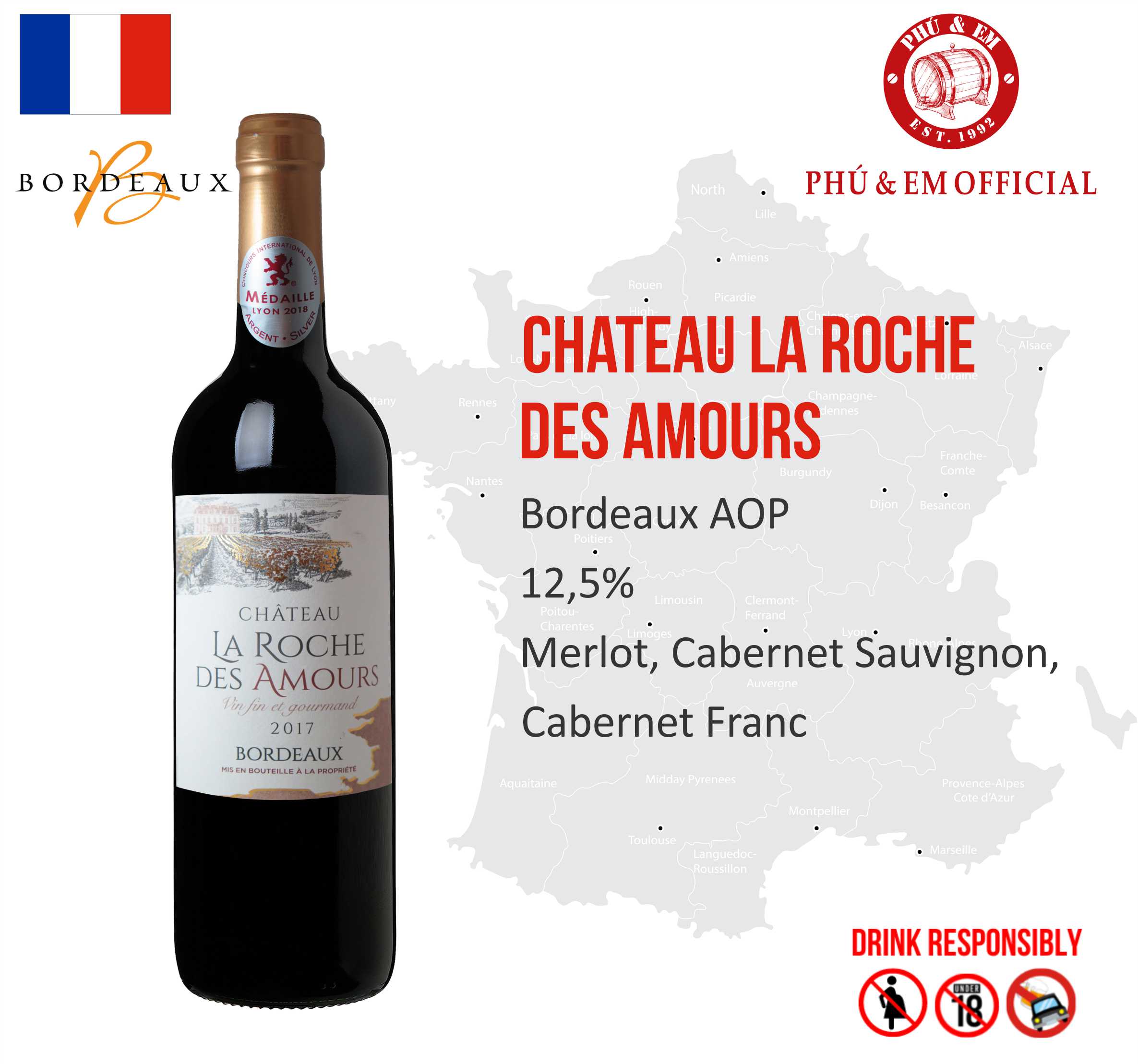 [MUA 3 TẶNG VOUCHER] - Rượu Vang Đỏ Pháp Chateau La Roche Des Amours