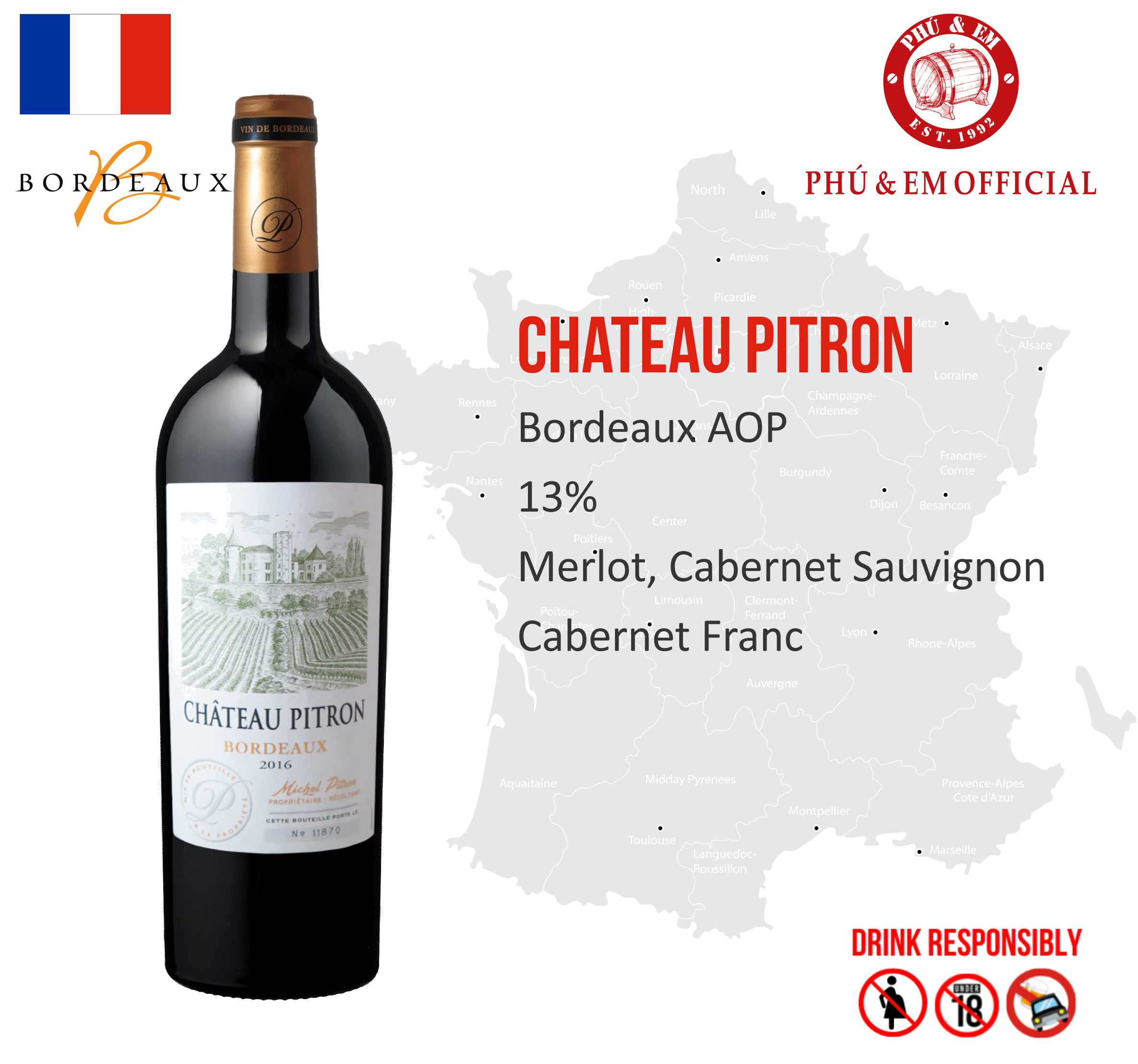 Rượu Vang Đỏ Pháp Chateau Pitron