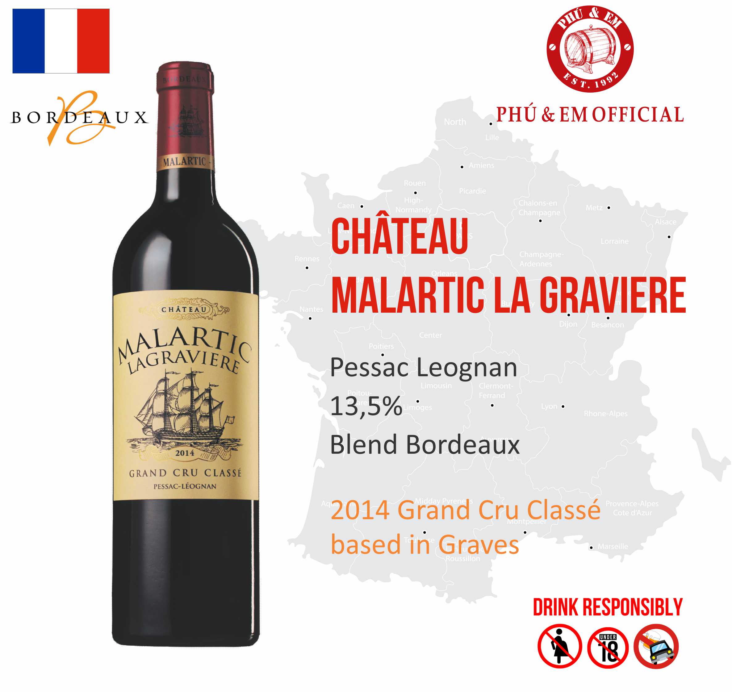  Rượu Vang Đỏ Chateau Malartic Lagraviere 
