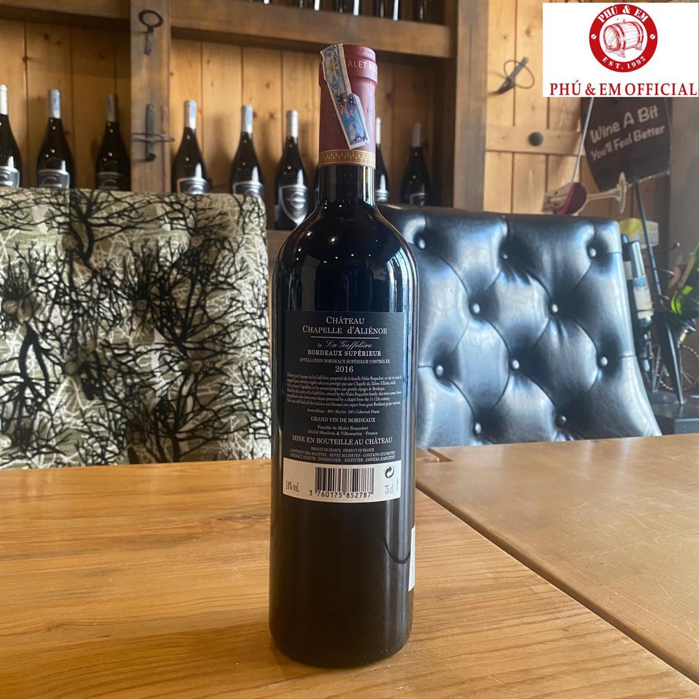 Rượu Vang Đỏ Pháp Chateau Chapelle d'Alienor By La Gaffeliere PHU EM
