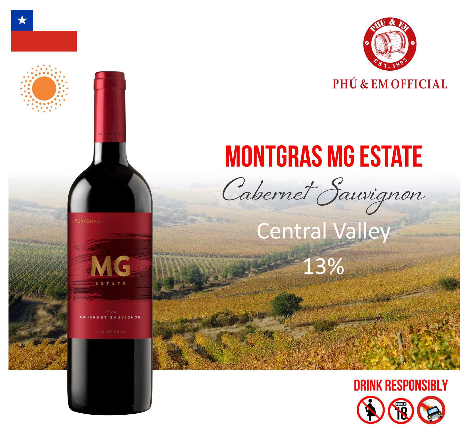  Rượu Vang Đỏ Chile MontGras MG Estate Cabernet Sauvignon 