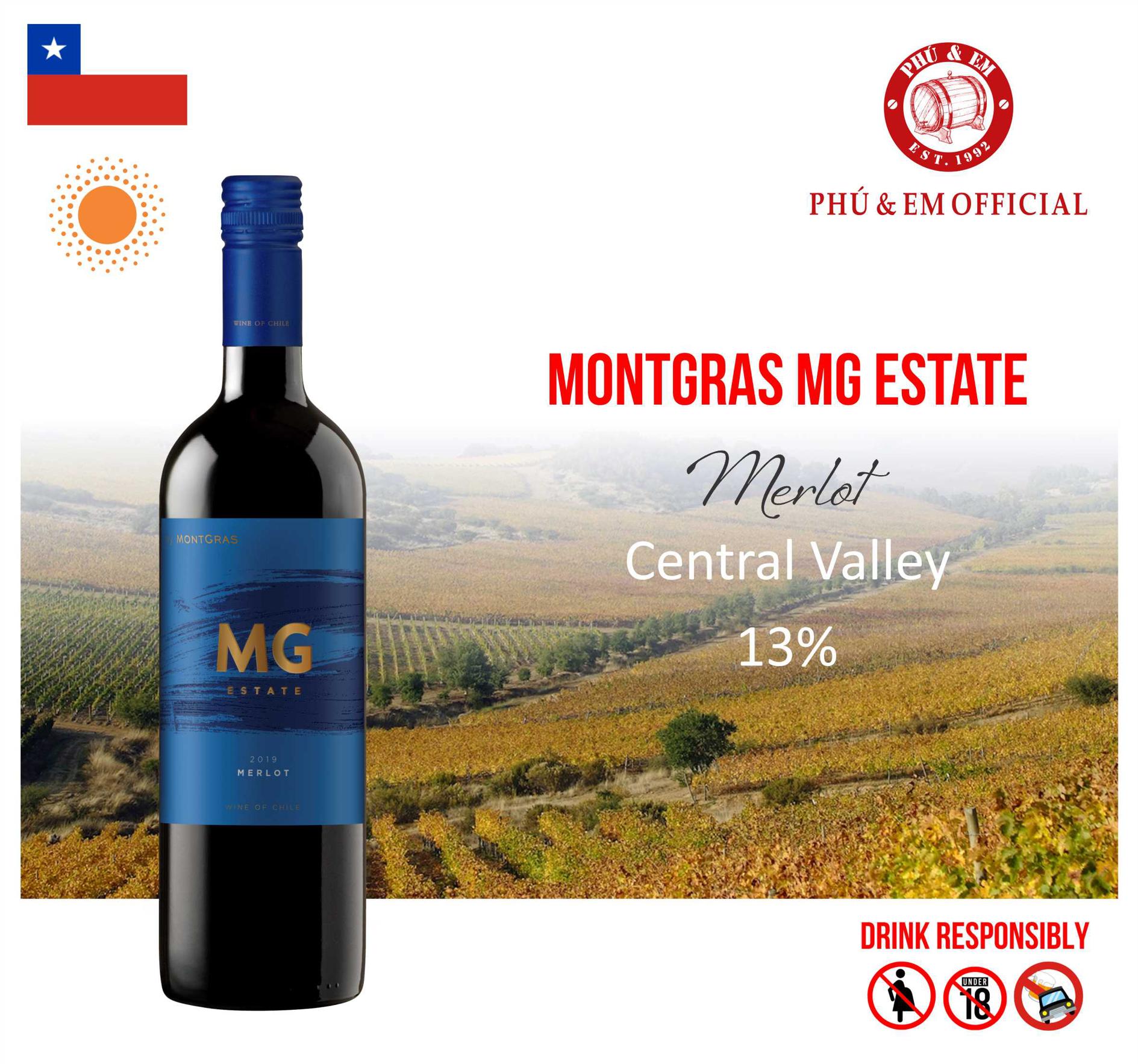  Rượu Vang Đỏ Chile MontGras MG Estate Merlot 