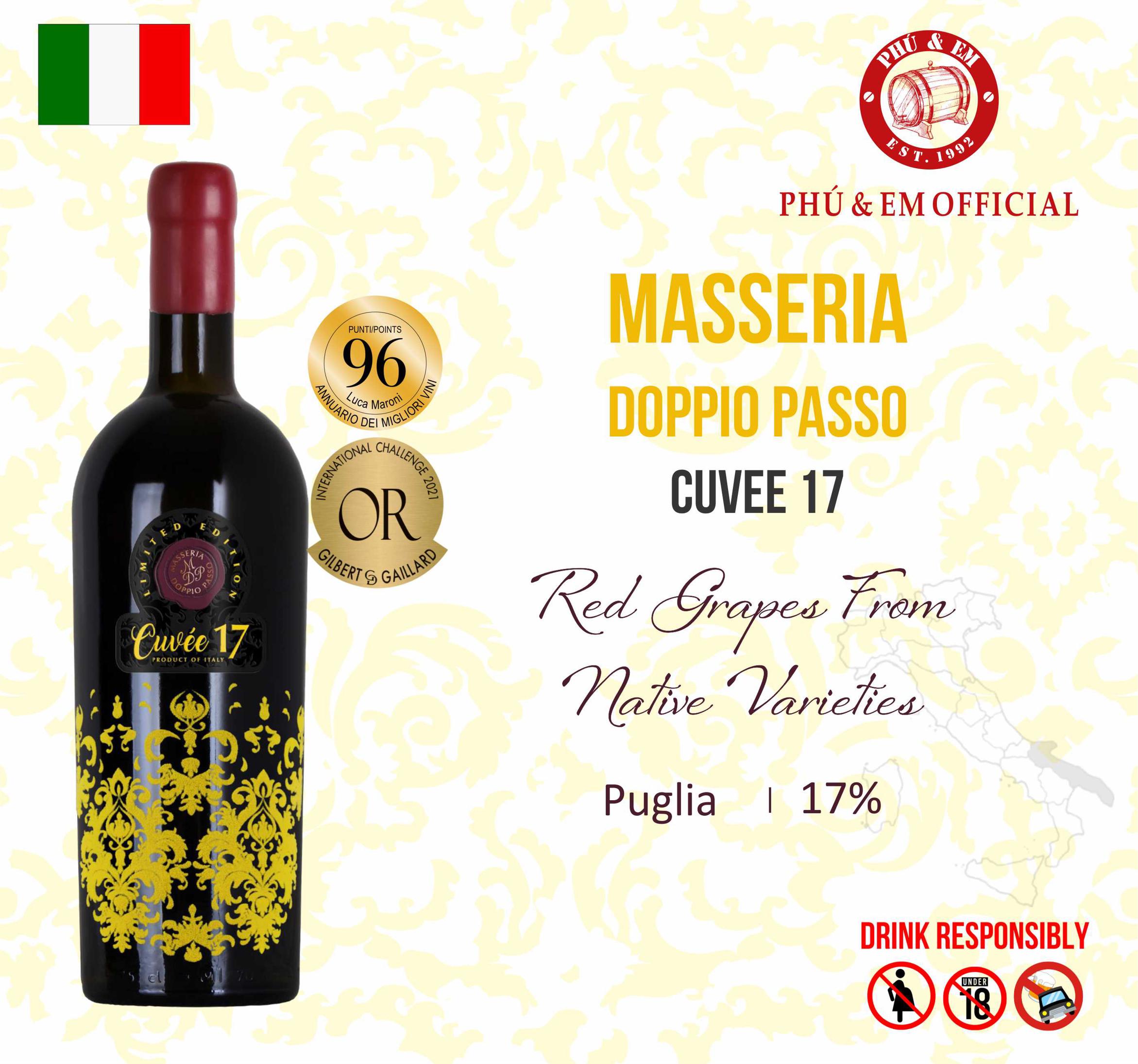 Rượu Vang Đỏ Ý Masseria Doppio Passo Cuvee 17