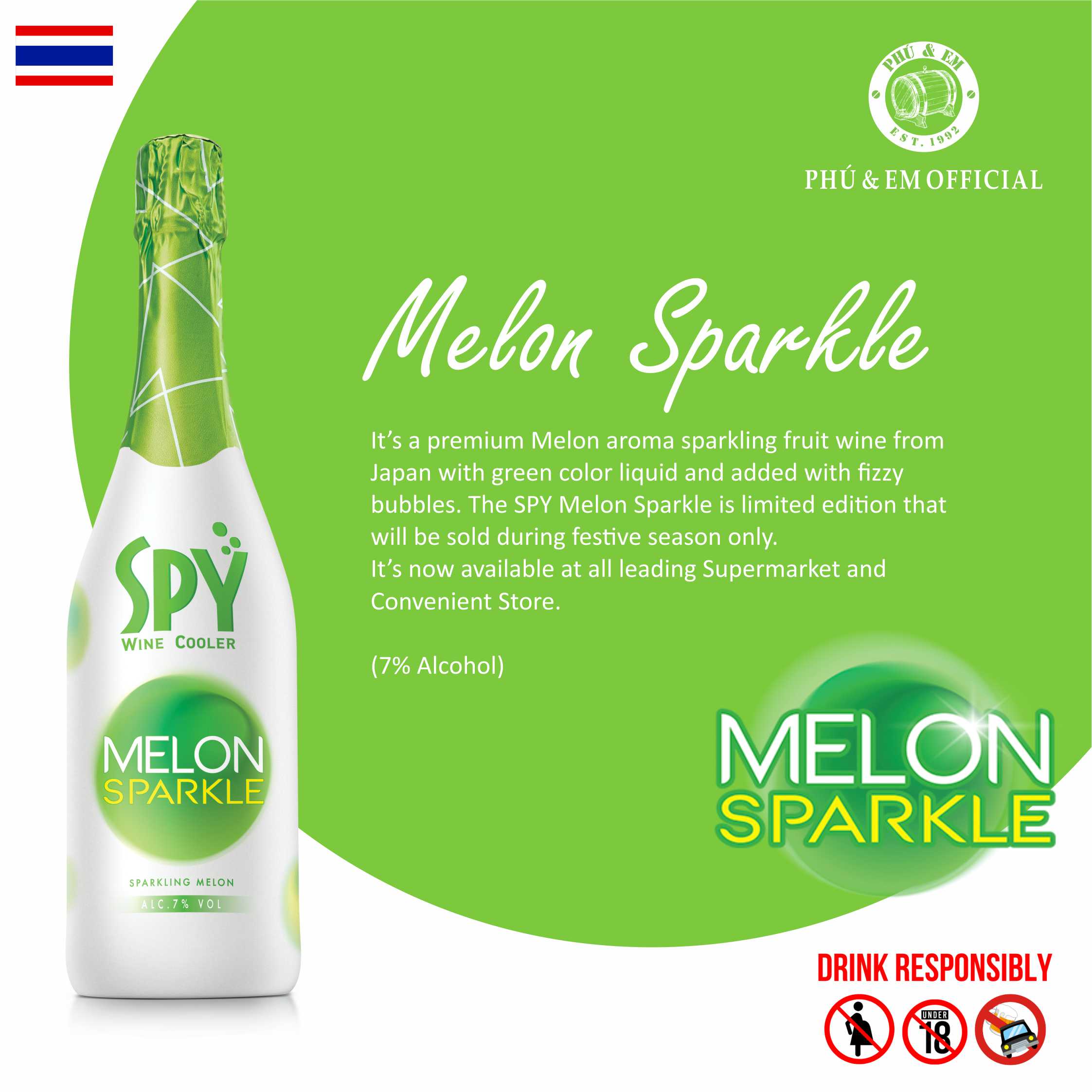  Rượu Trái Cây Thái Lan Spy Melon Sparkle 