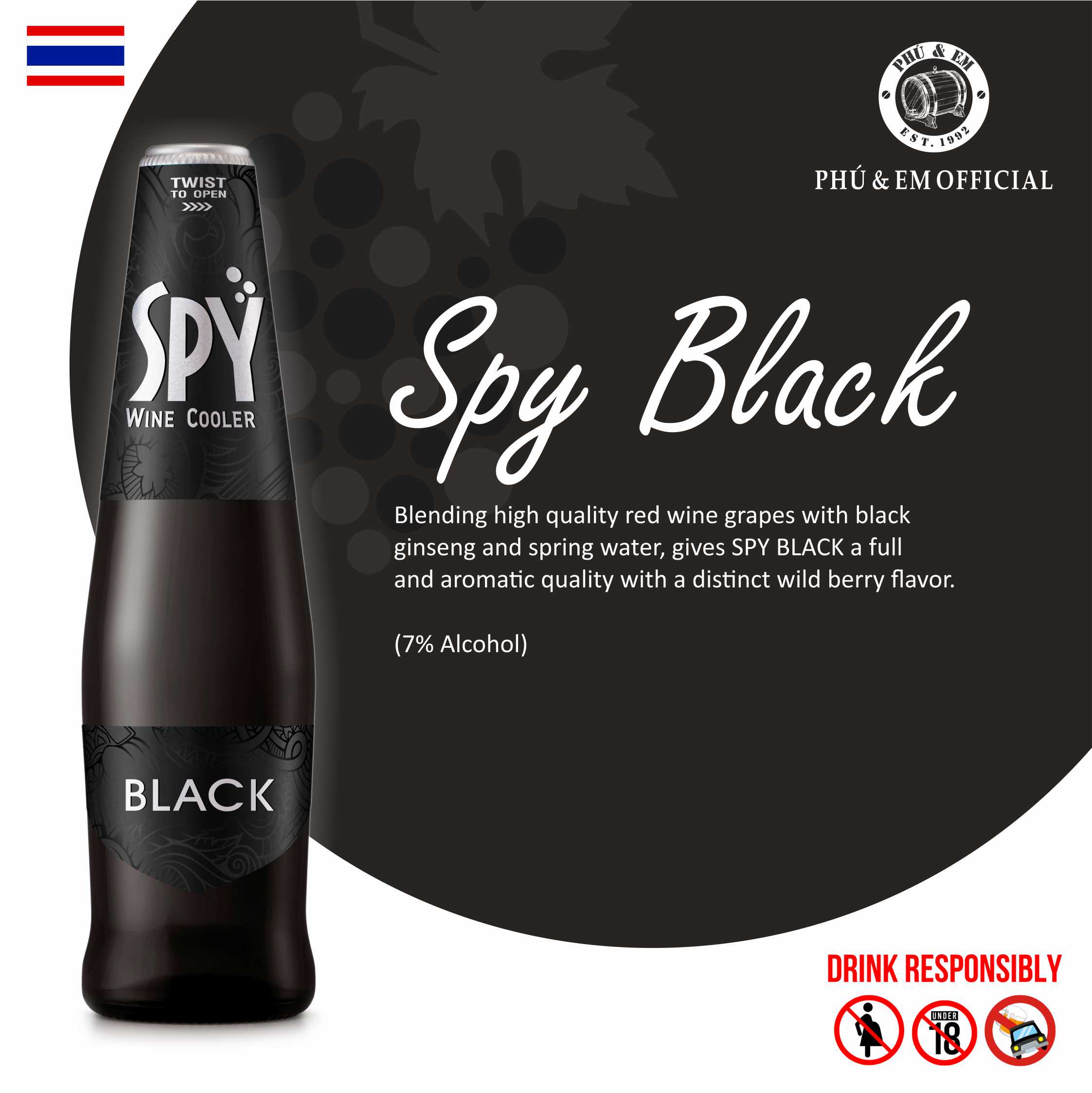 Rượu Trái Cây Thái Lan Spy Black