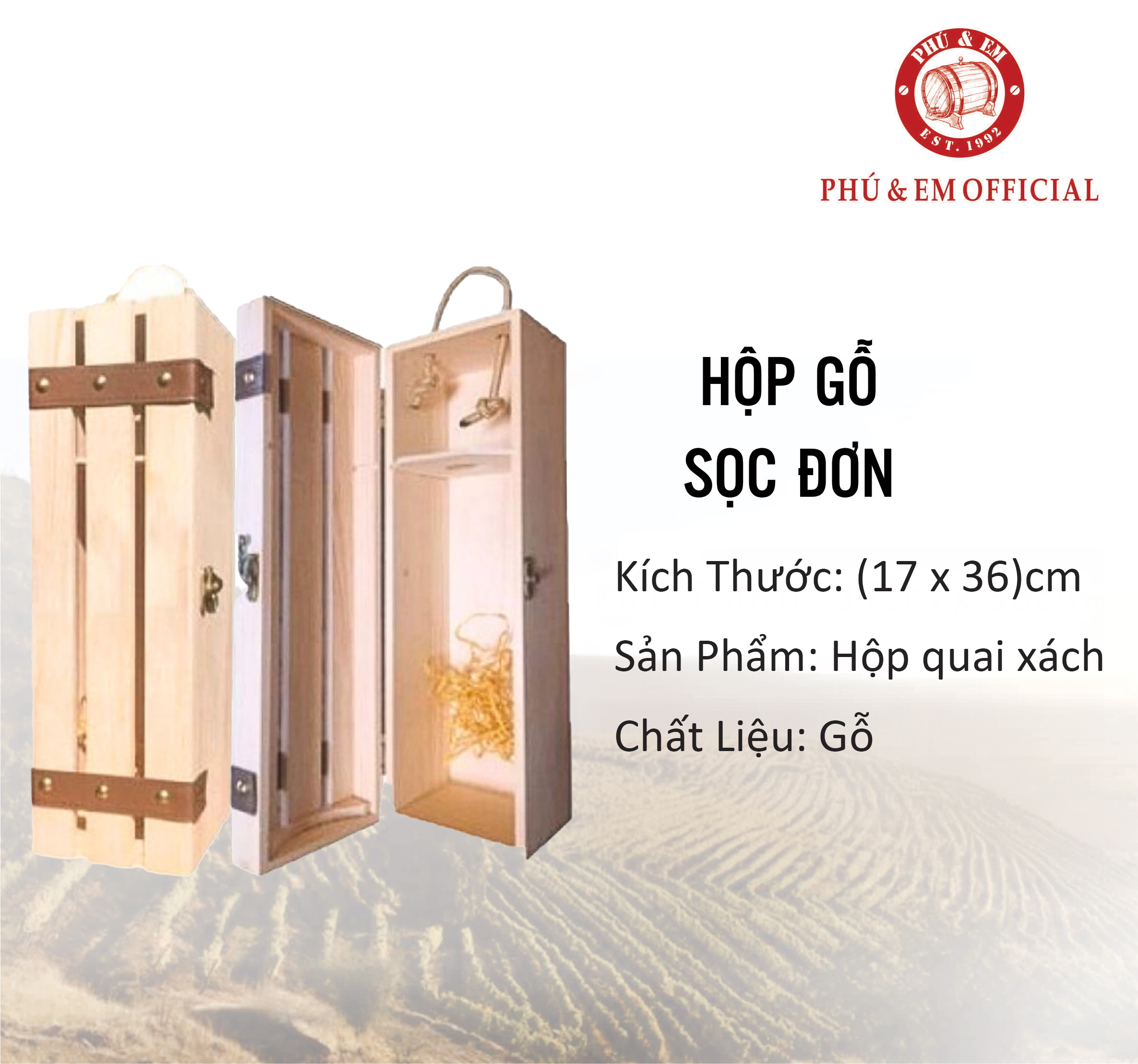 Hộp Gỗ Sọc Đơn