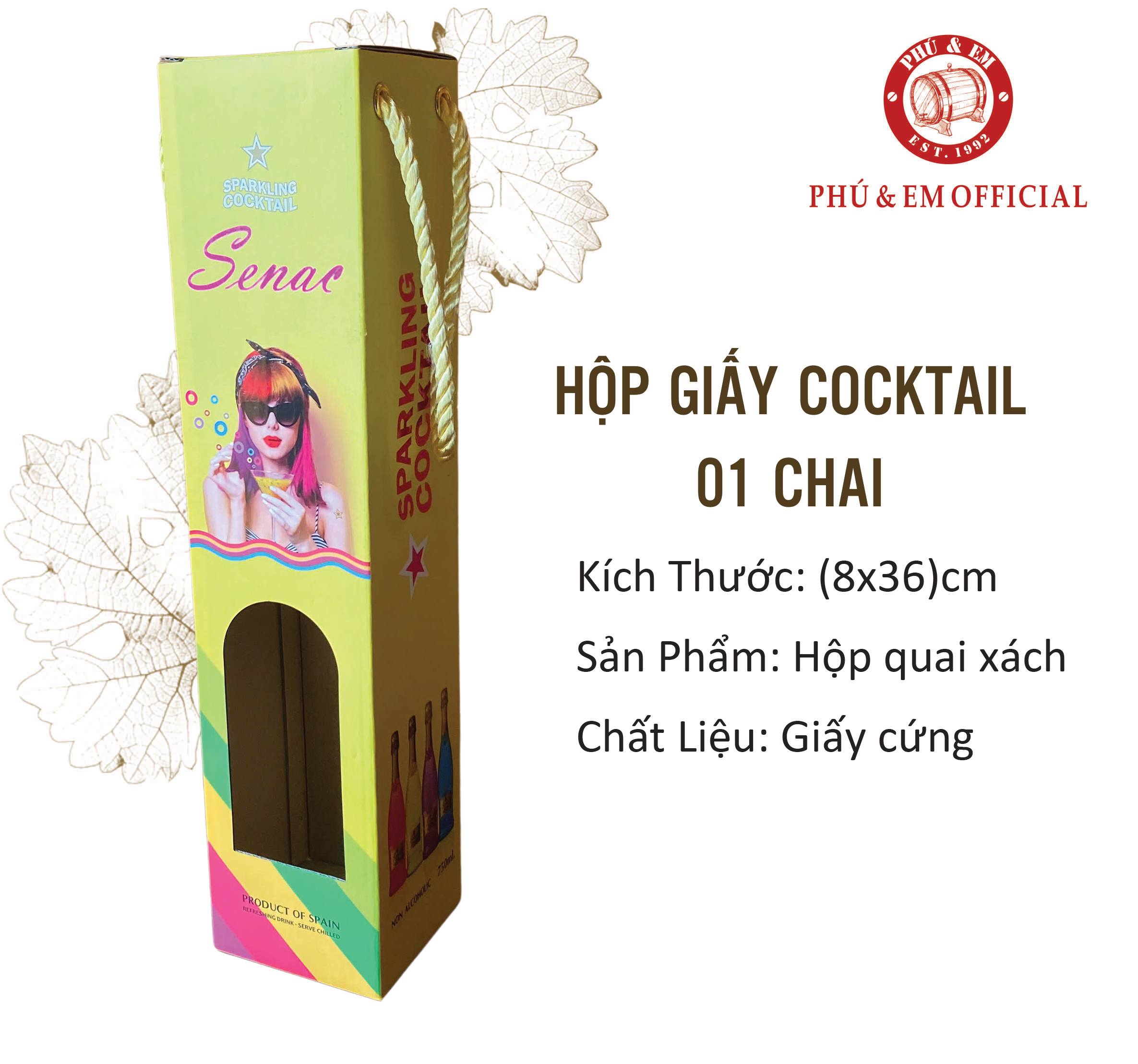 Hộp cocktail new 01 chai