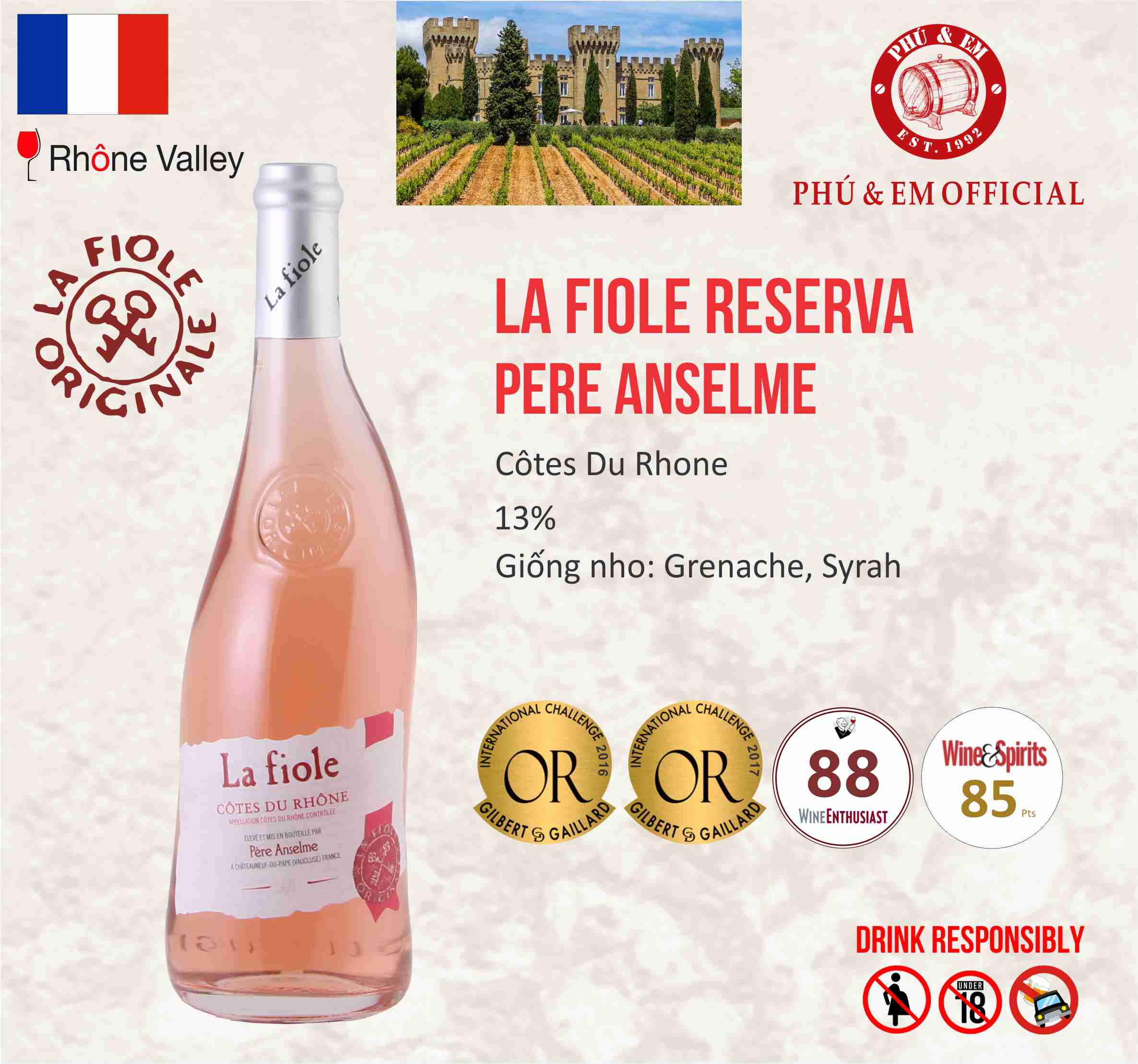 Rượu Vang Hồng Pháp La Fiole (Special Bottle)