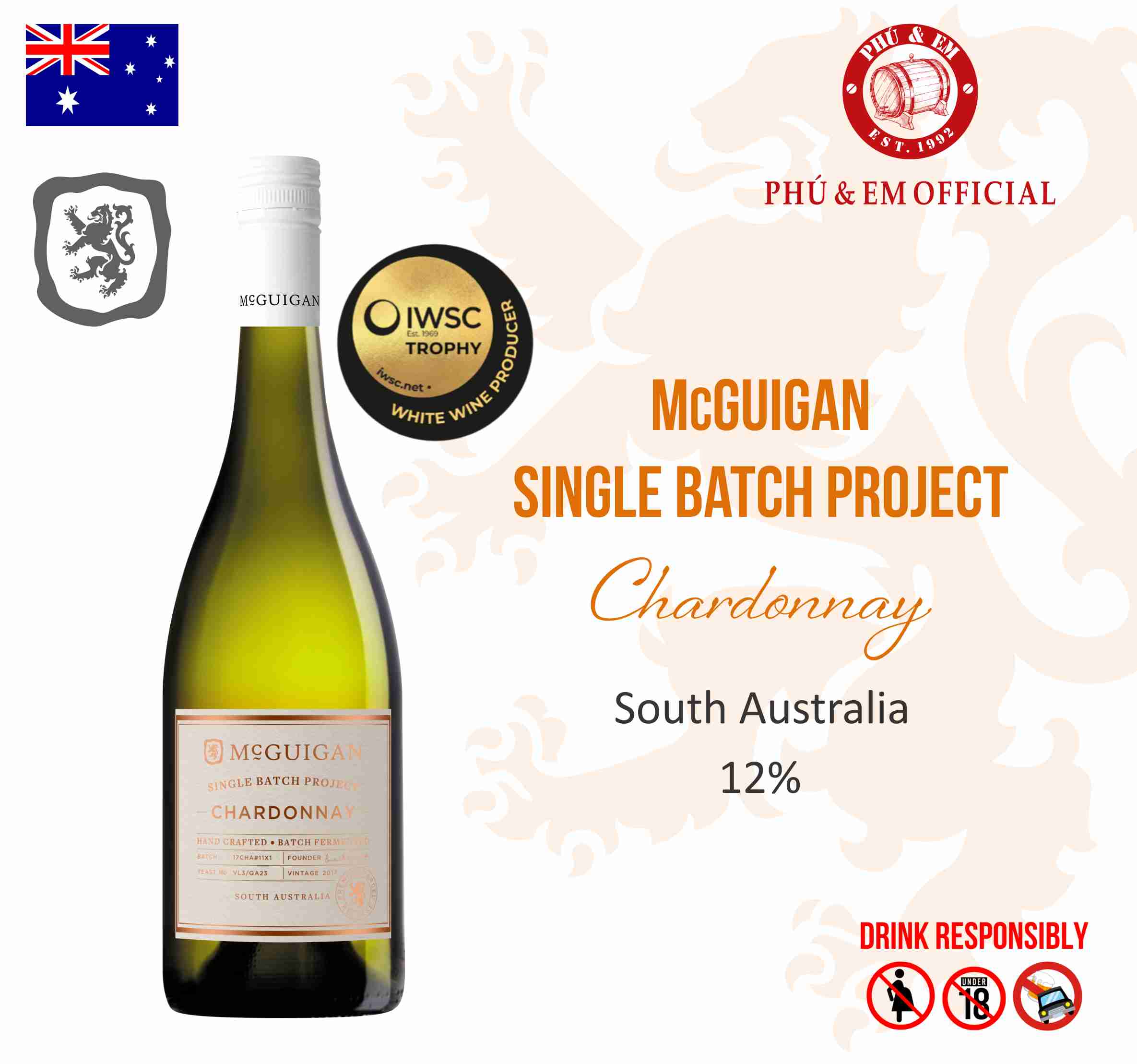 Rượu Vang Trắng McGuigan Single Batch Project Chardonnay