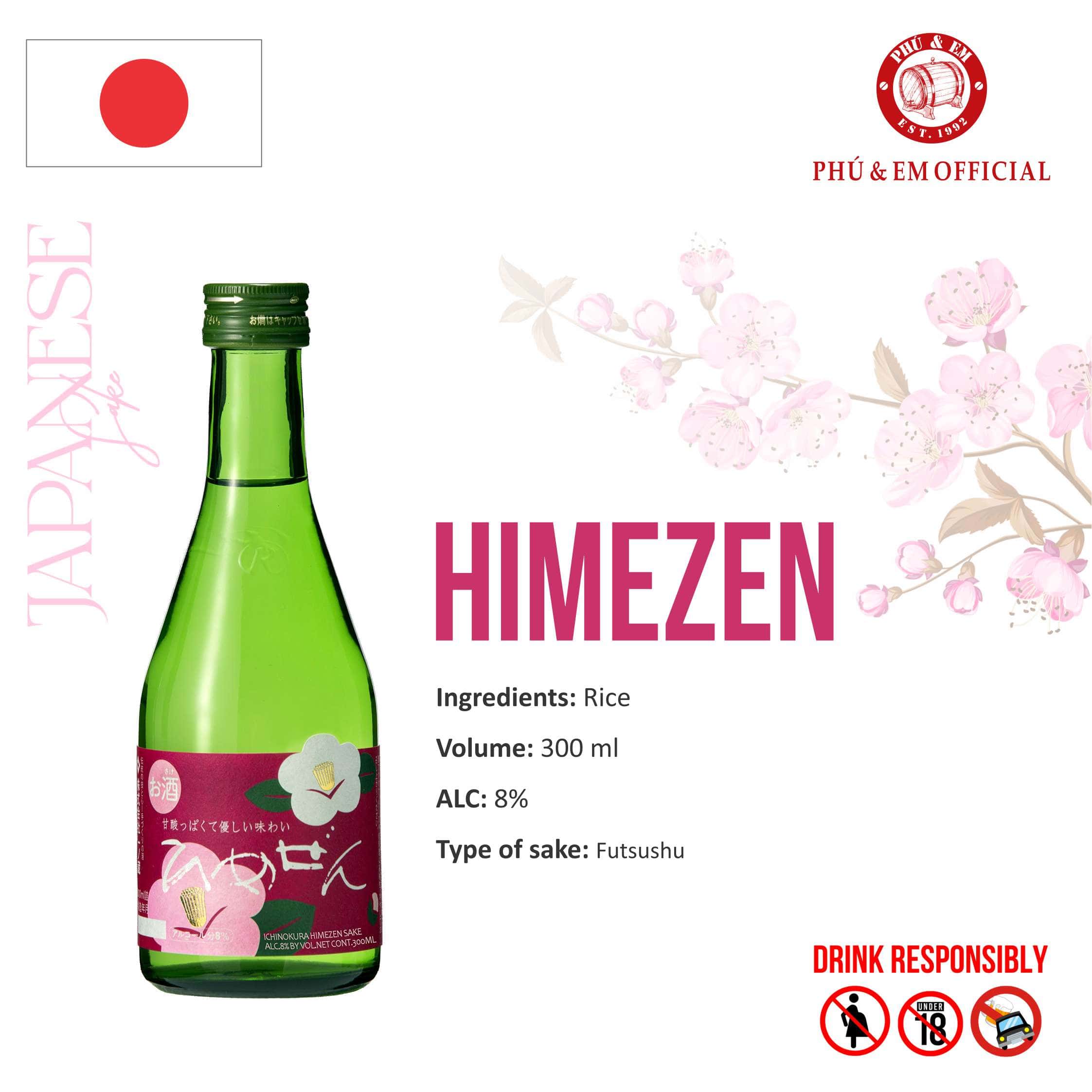  Rượu Sake Nhật Ichinokura Himezen 300ml 