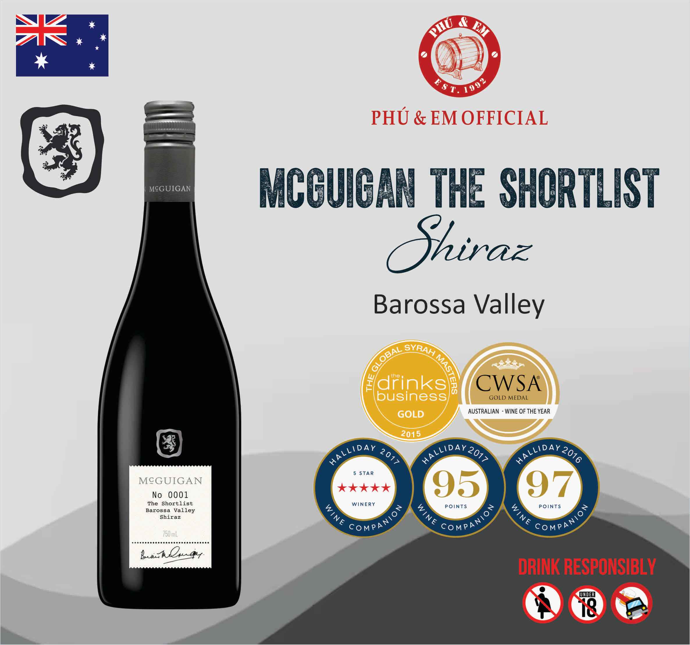 Rượu Vang Đỏ Úc McGuigan The Shortlist Shiraz