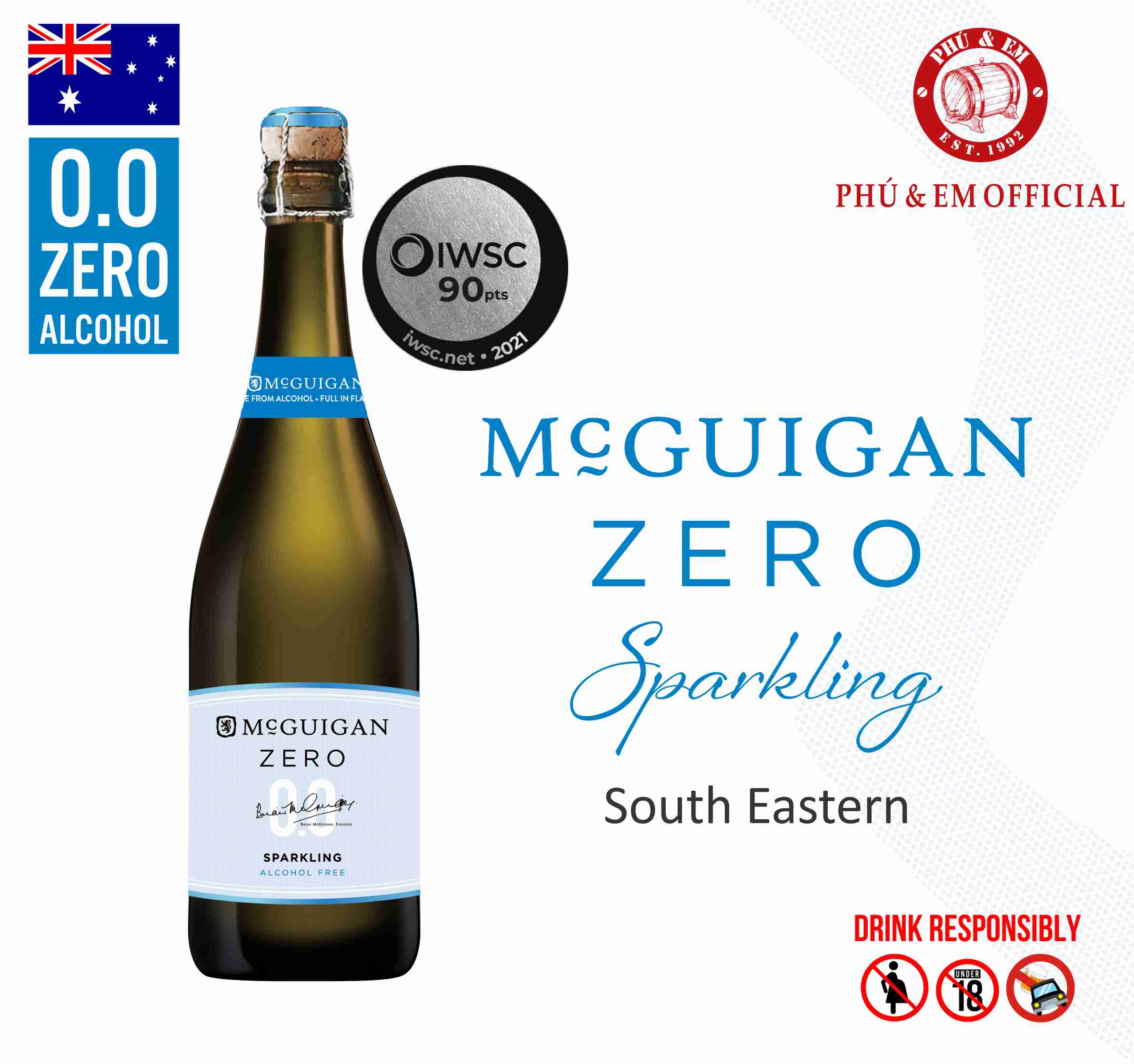 Rượu Vang Nổ Không Cồn Úc McGuigan Zero Sparkling