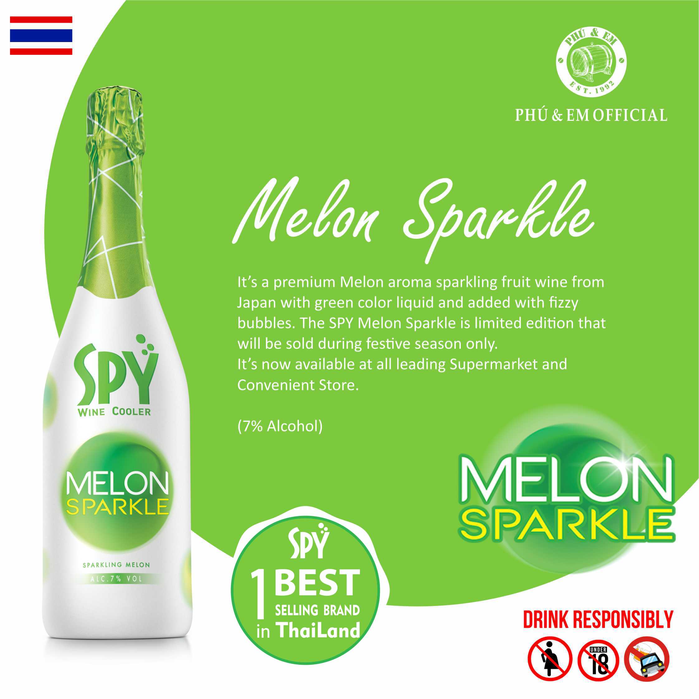  Rượu Trái Cây Thái Lan Spy Melon Sparkle 