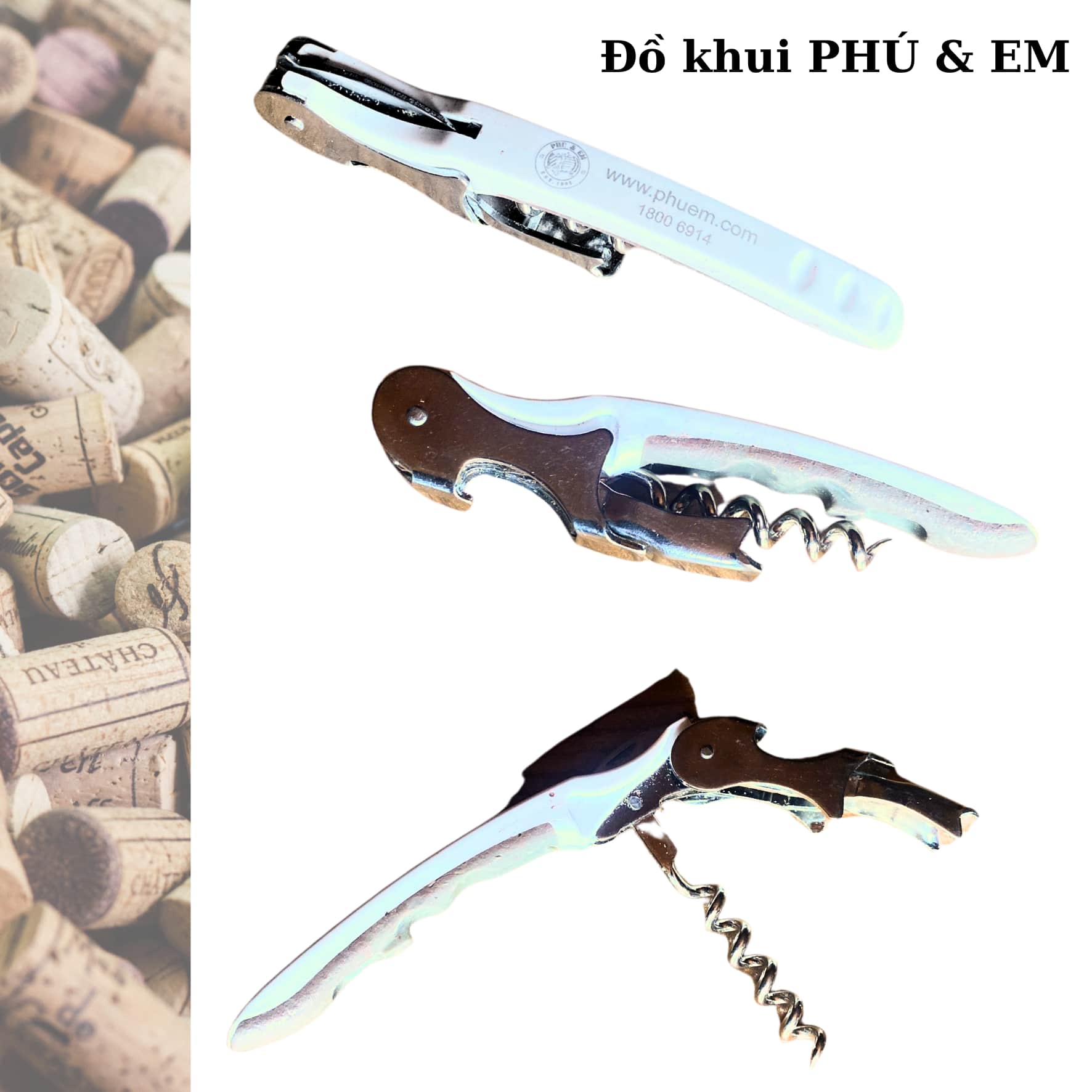  Dụng Cụ Khui Rượu Vang Phú & Em 