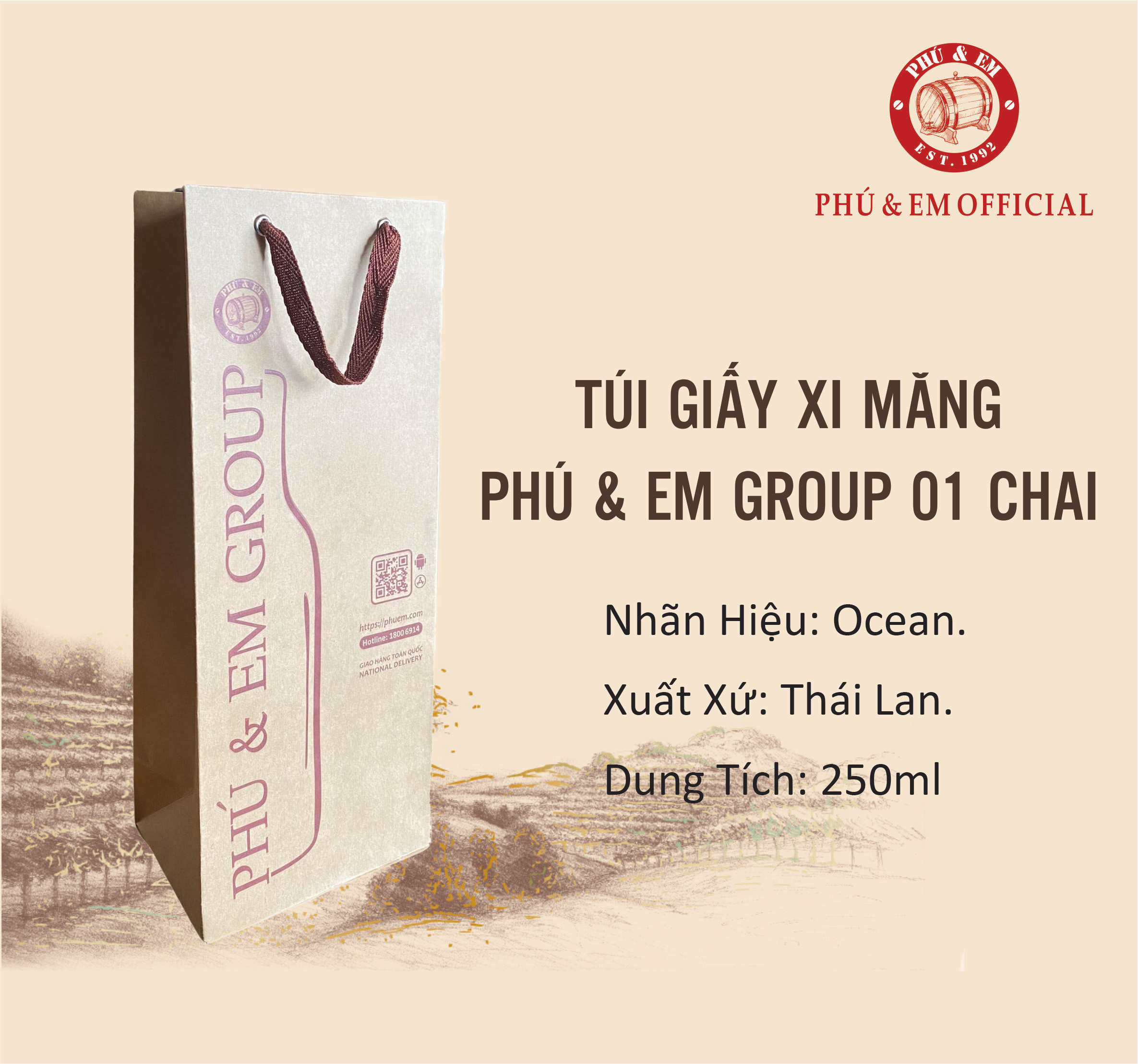 Túi Giấy Xi Măng Phú & Em Group 01 Chai