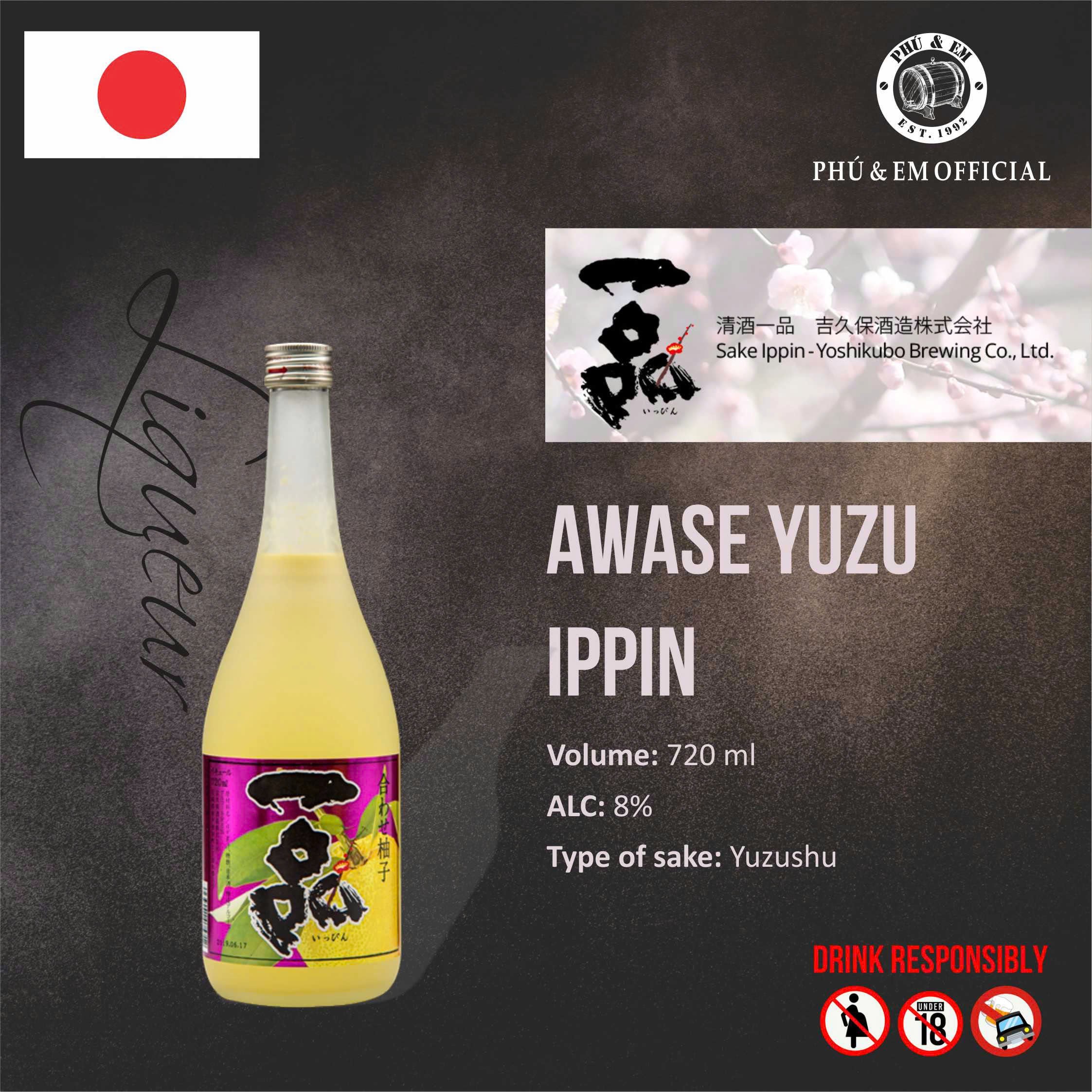  Rượu Nhật Awase Yuzu IPPIN 720ml 