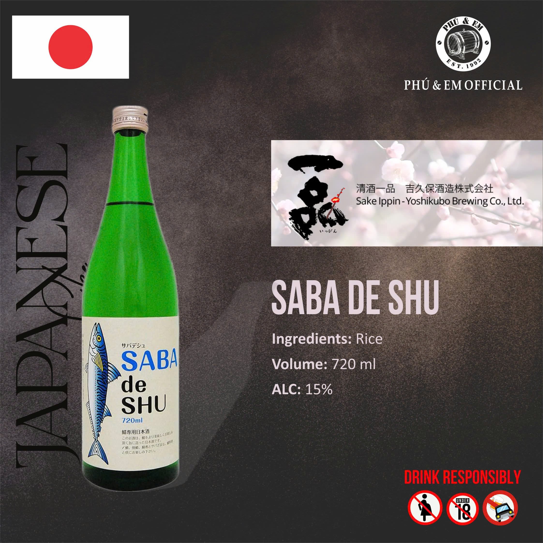  Rượu Sake Nhật SABA de SHU 1800ml 