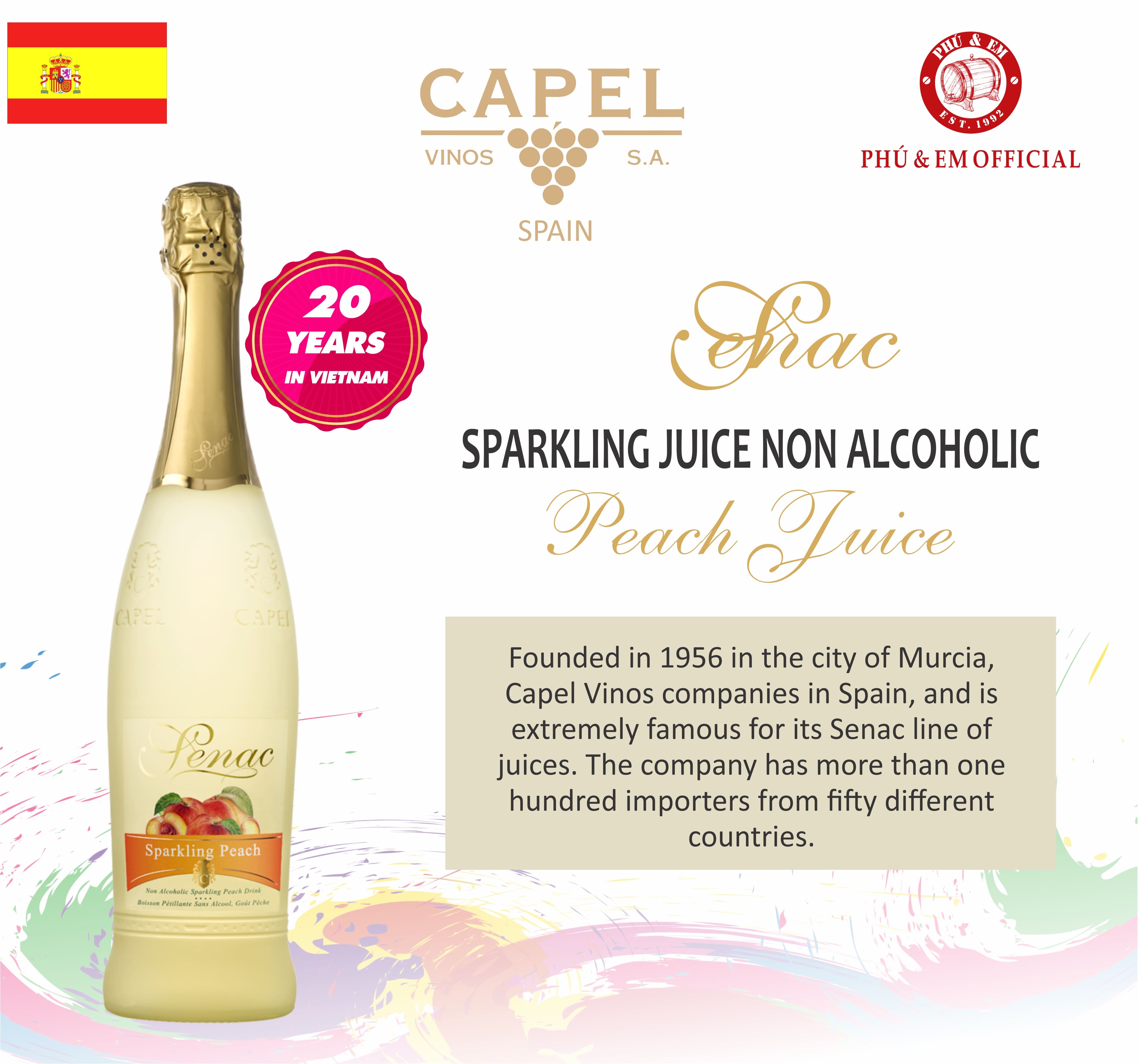 Nước Trái Cây Lên Men Không Cồn Tây Ban Nha Senac Reserva Vị Đào