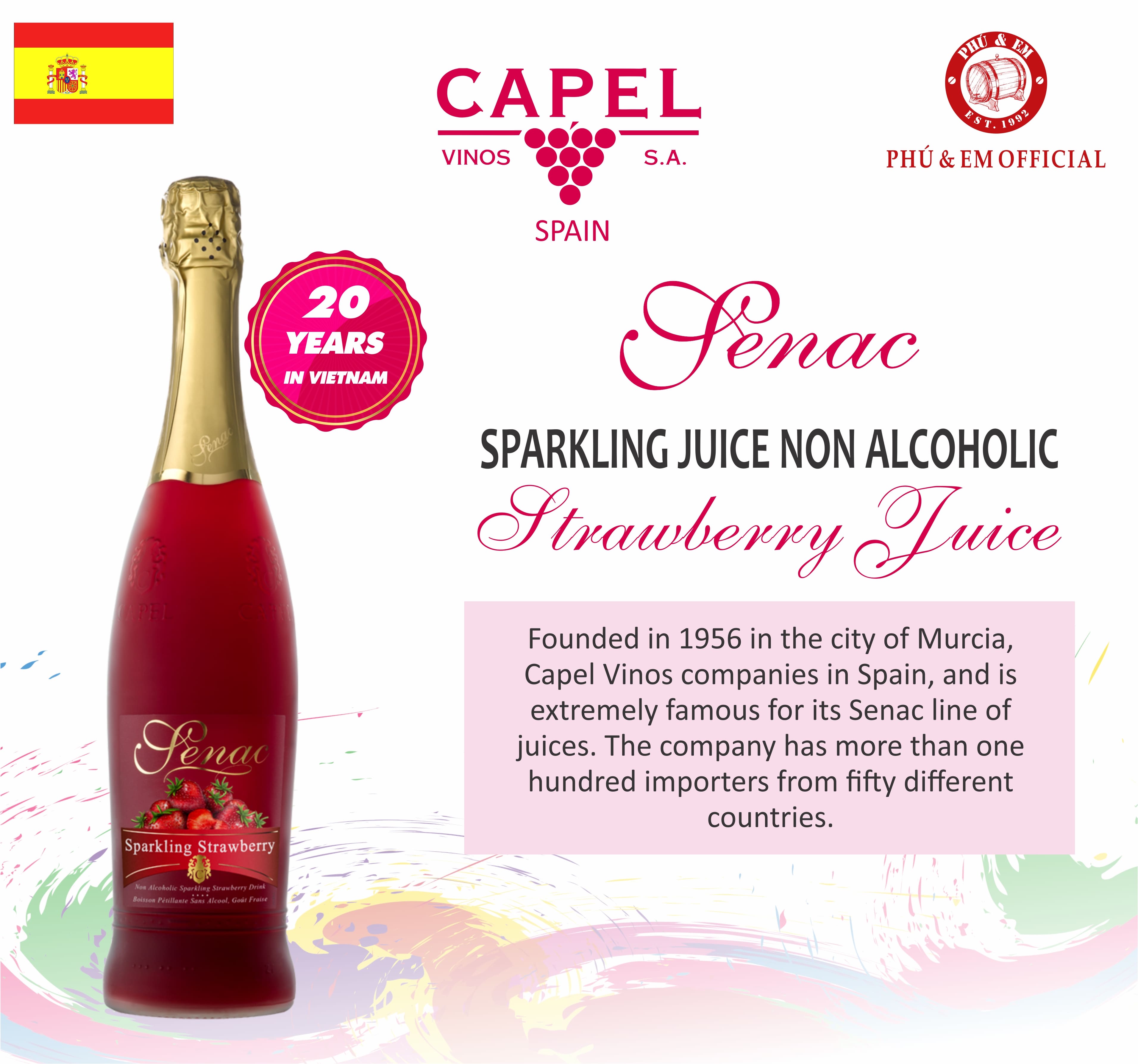 Nước Trái Cây Lên Men Không Cồn Tây Ban Nha Senac Reserva Vị Dâu Tây