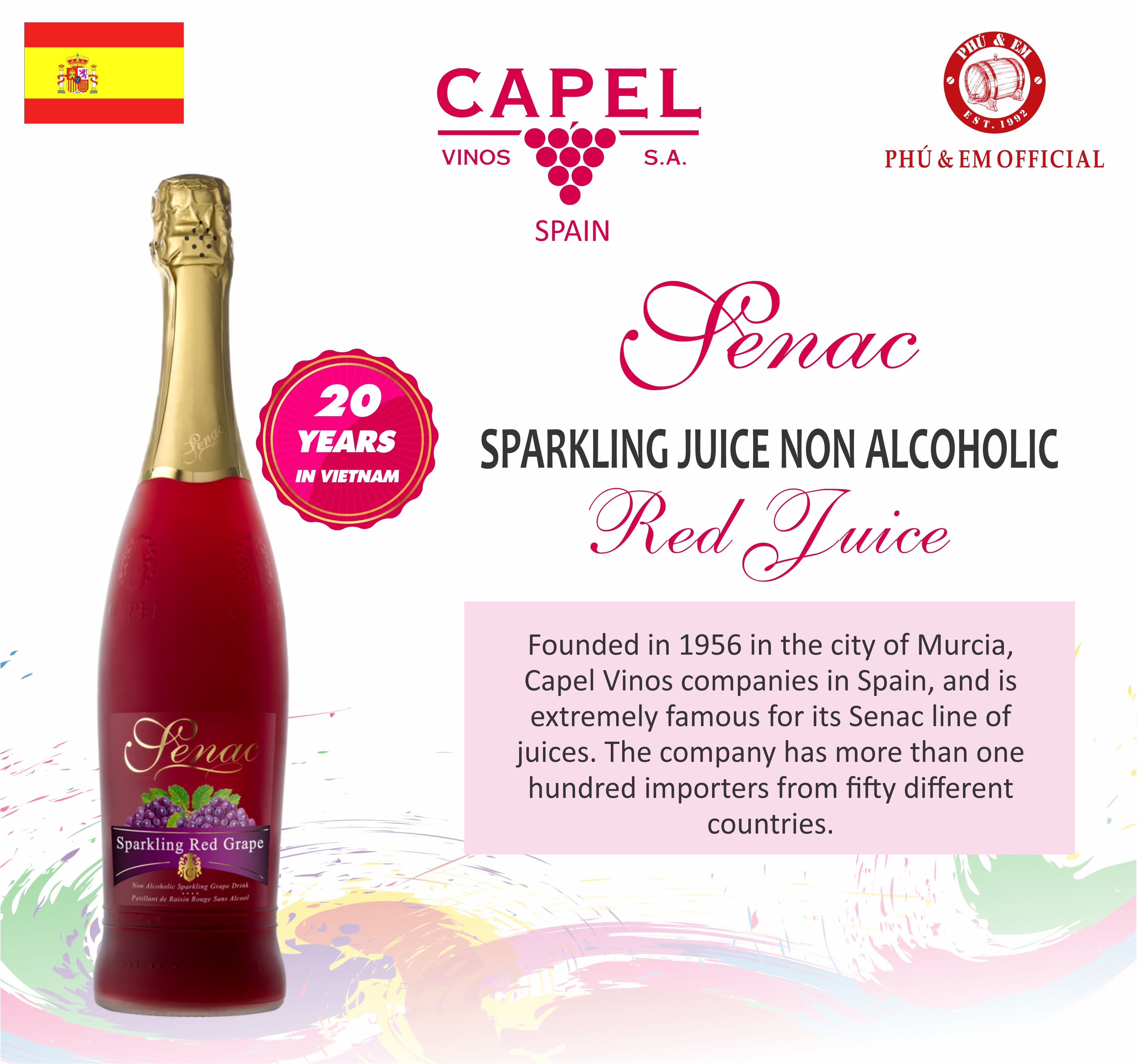 Nước Trái Cây Lên Men Không Cồn Tây Ban Nha Senac Reserva Vị Nho Đỏ