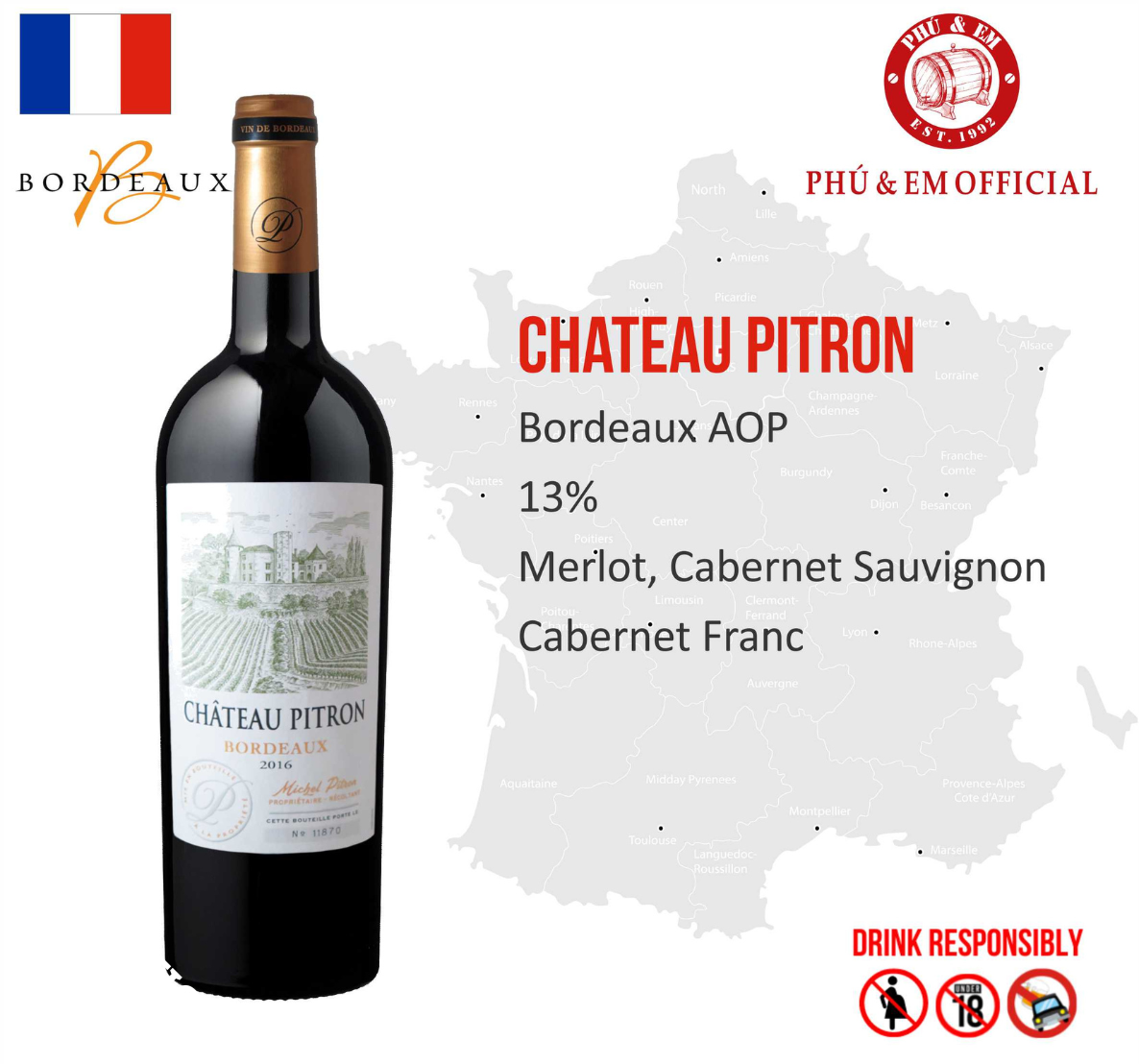Rượu Vang Đỏ Pháp Chateau Pitron