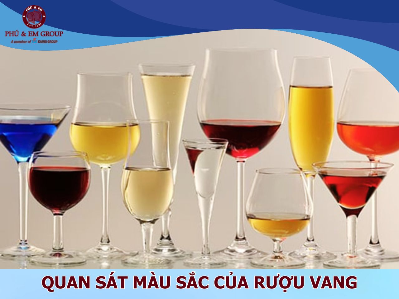 Quan s&aacute;t m&agrave;u sắc của rượu vang